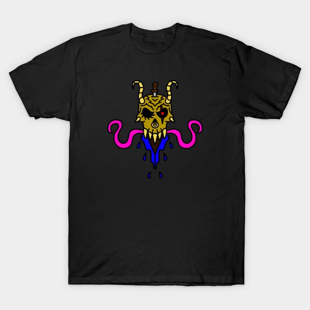 Octo Skull with Horns T-Shirt by GiantAlienMonster